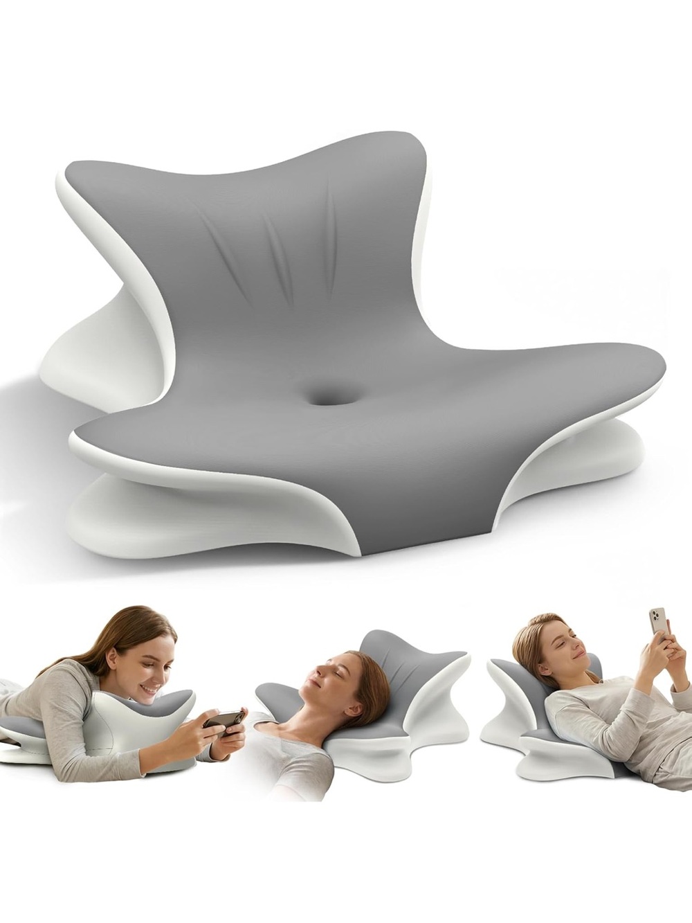 Ergonomic Tablet & Laptop Support Pillow - Comfortable Neck and Back
